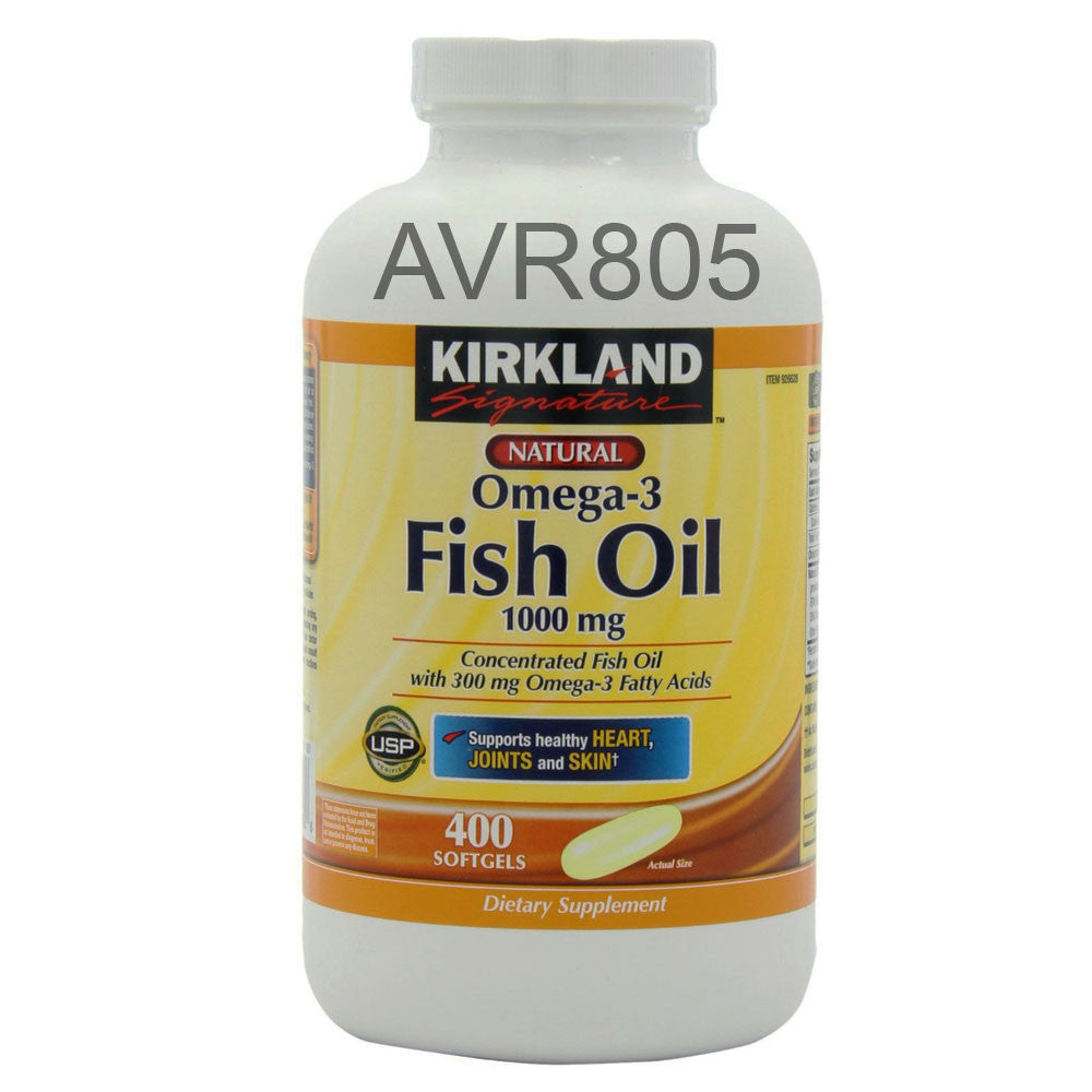 Kirkland Signature Natural Fish Oil Concentrate with Omega 3 1000mg 400 softgels
